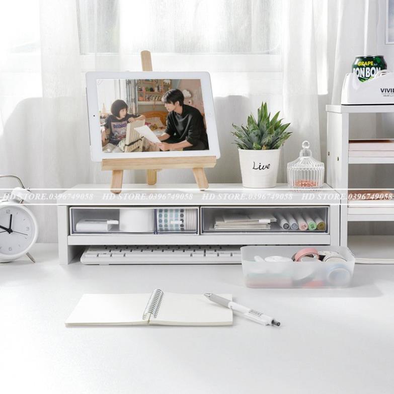 KỆ ĐỂ SÁCH - KỆ MÁY TÍNH - DECOR LẮP GHÉP - 2 TẦNG