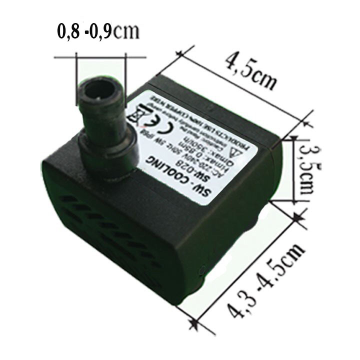 bơm nước 5w tiểu cảnh, bể cá mini dây đồng