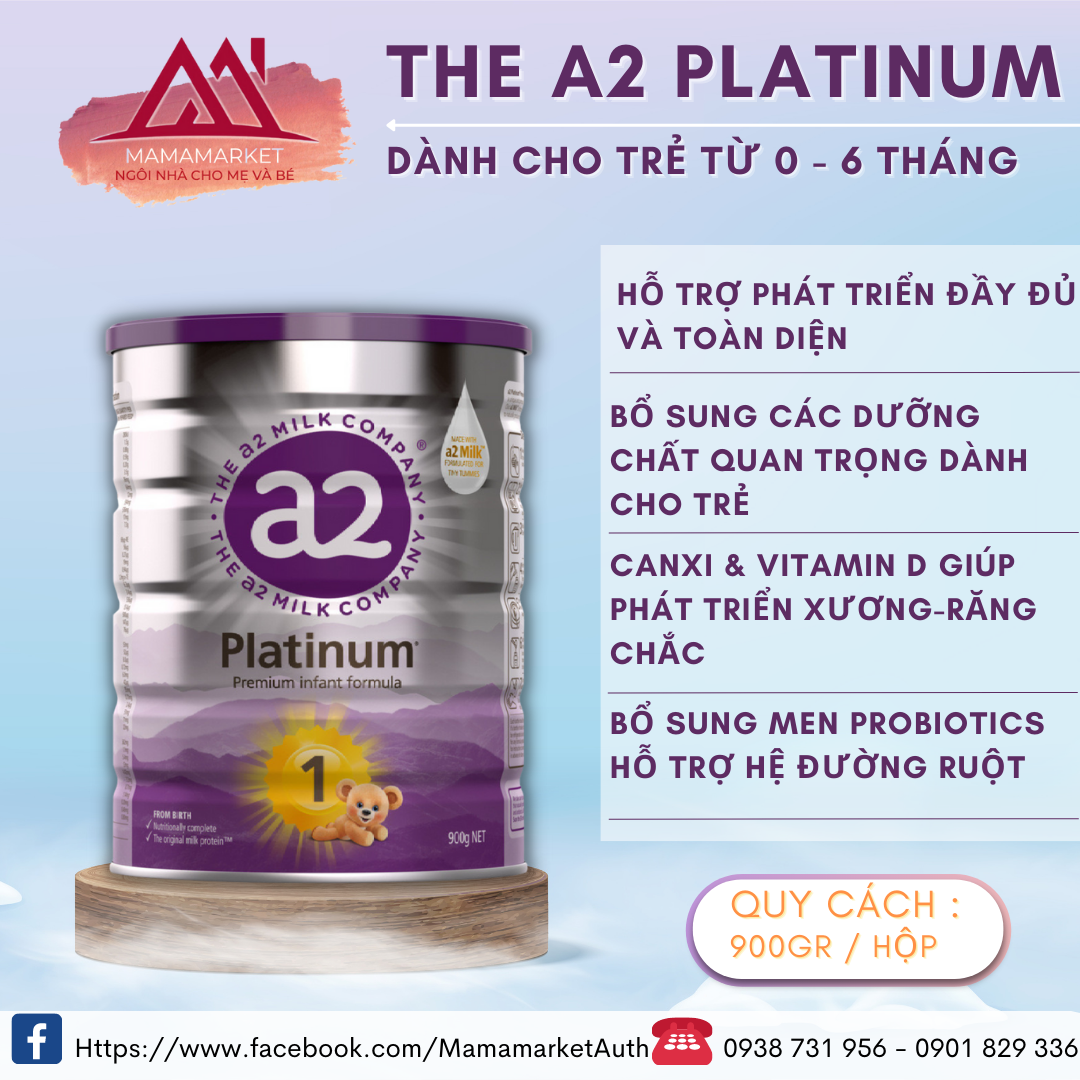 Sữa A2 Platinum đủ số 1.2.3.4 - lon 900gr [ Mẫu mới & Date 2025 ]