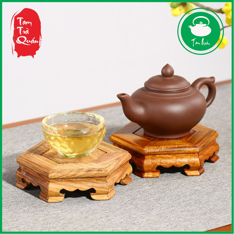 Đế đỡ ấm chén tử sa bằng gỗ