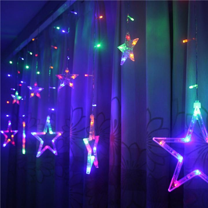 Đèn led chớp nháy thả mành hình ngôi sao