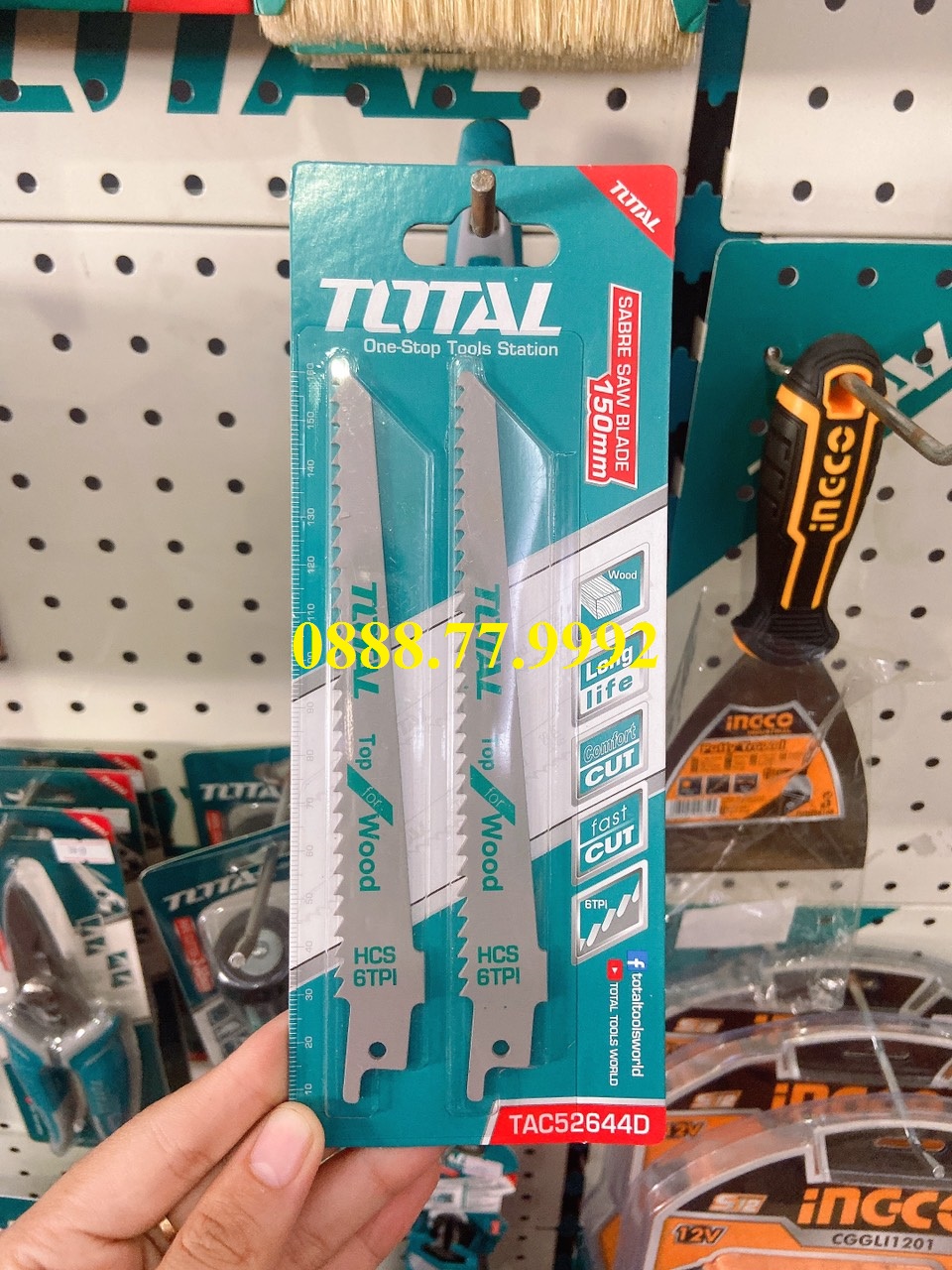 Total bộ 2 lưỡi cưa gỗ cho máy cưa kiếm 150mm tac52644d