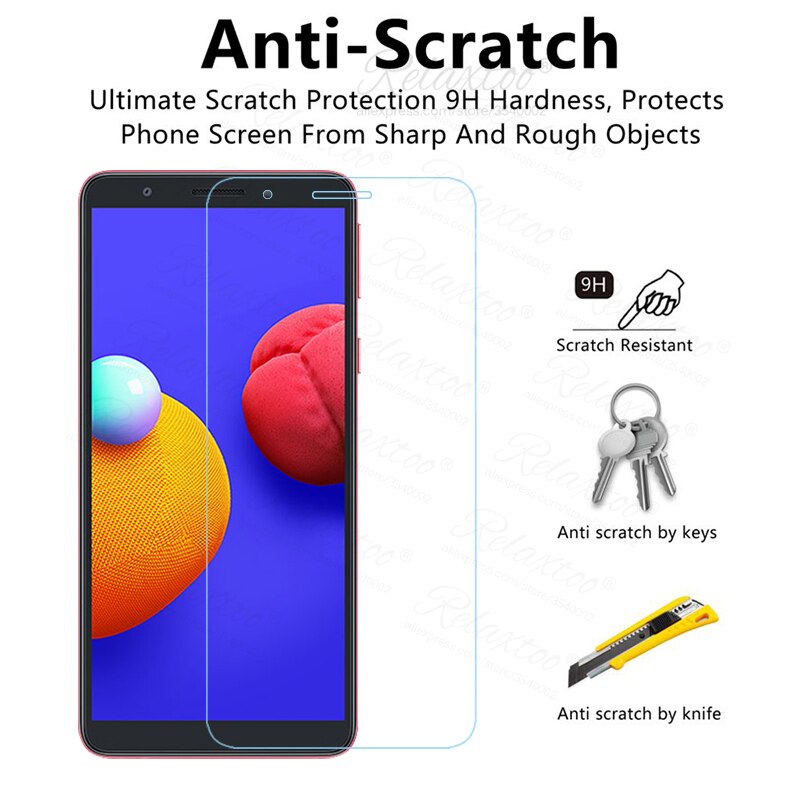 Bộ 2 Kính cường lực điện thoại samsung A01 Core trắng trong siêu cứng hạn chế vân tay