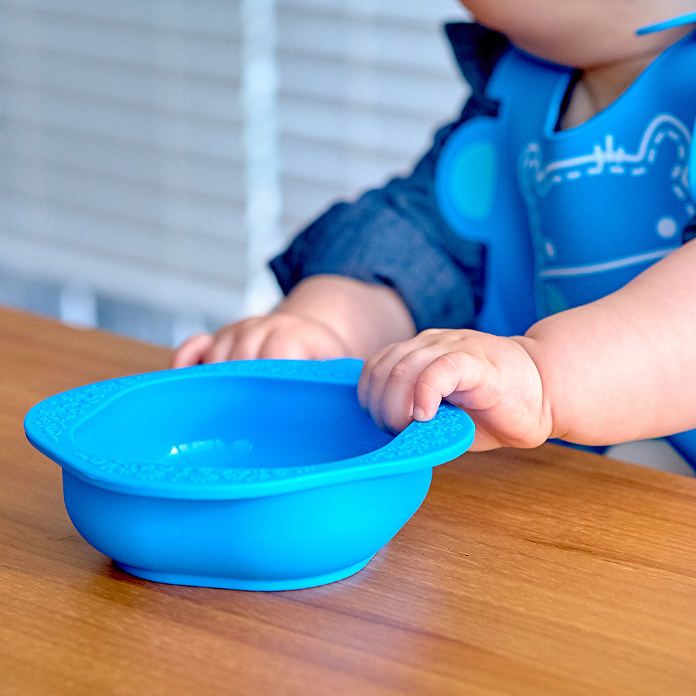 Bộ đồ dùng ăn dặm silicon Baby Marcus & Marcus, cho bé từ 6 tháng - Lucas
