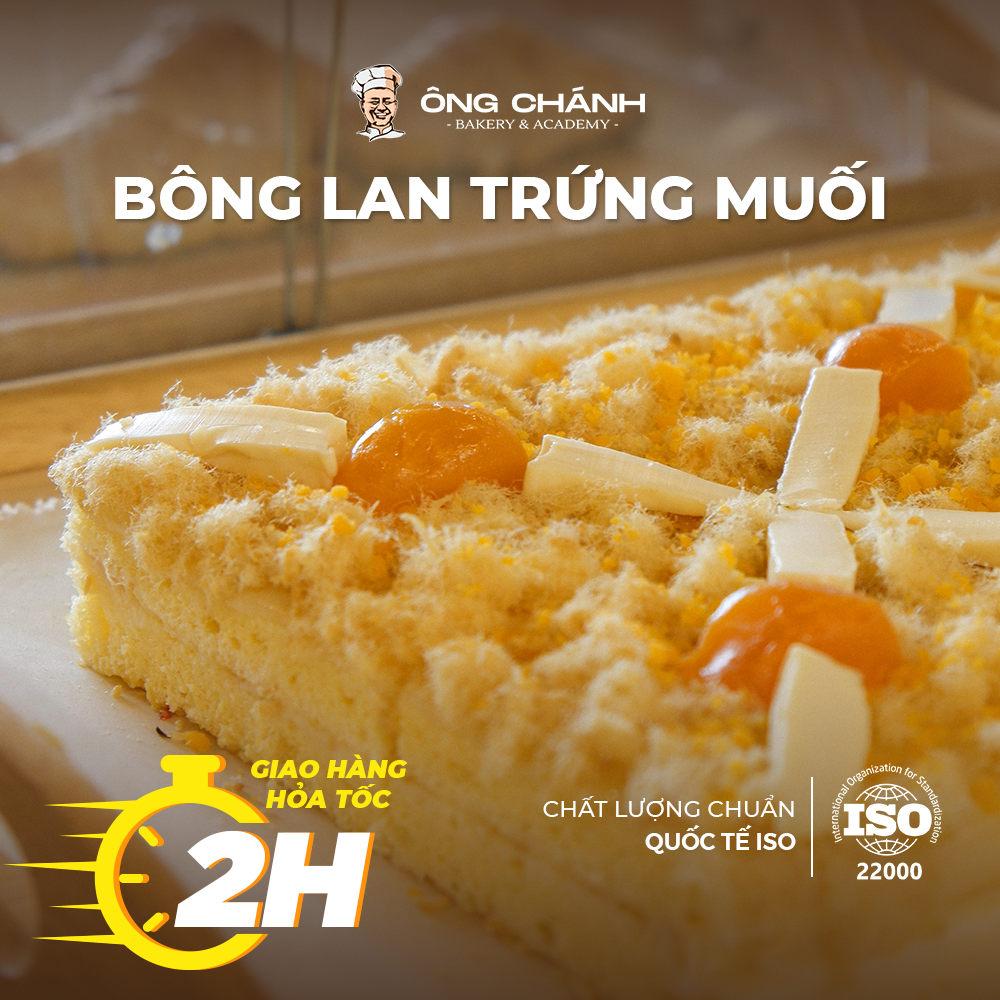 Bánh Bông Lan Trứng Muối 8cm/bánh Salted Egg Sponge Ông Chánh Bakery - 200gram