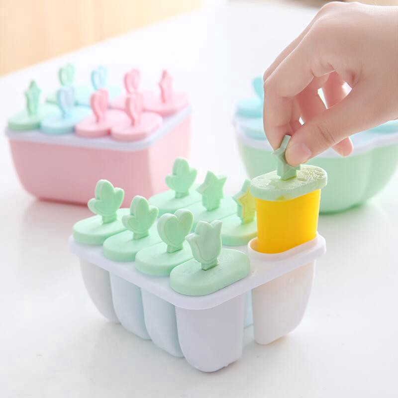 Bộ khuôn làm kem 8 ngăn khuôn làm kem 8 que làm chế biến các loại kem trái cây a3644
