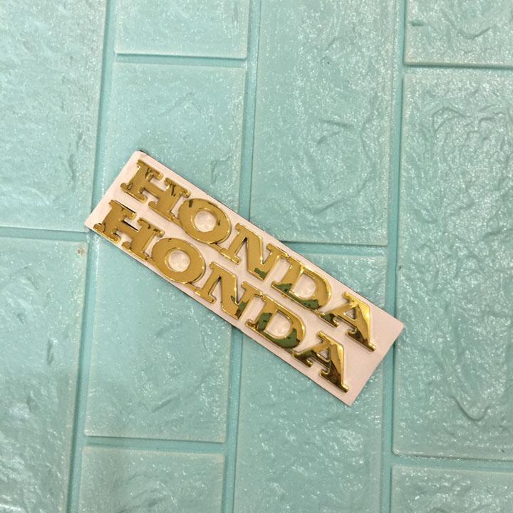 Tem logo chữ nổi HONDA màu VÀNG