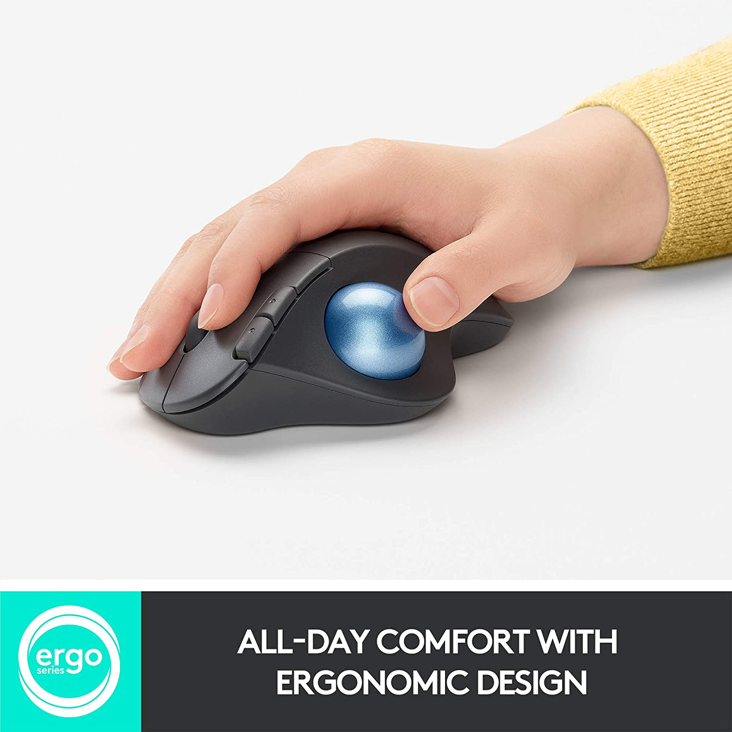 [HCM]Chuột laser không dây Logitech Ergo  M575 (Đen) - Hãng phân phối chính thức