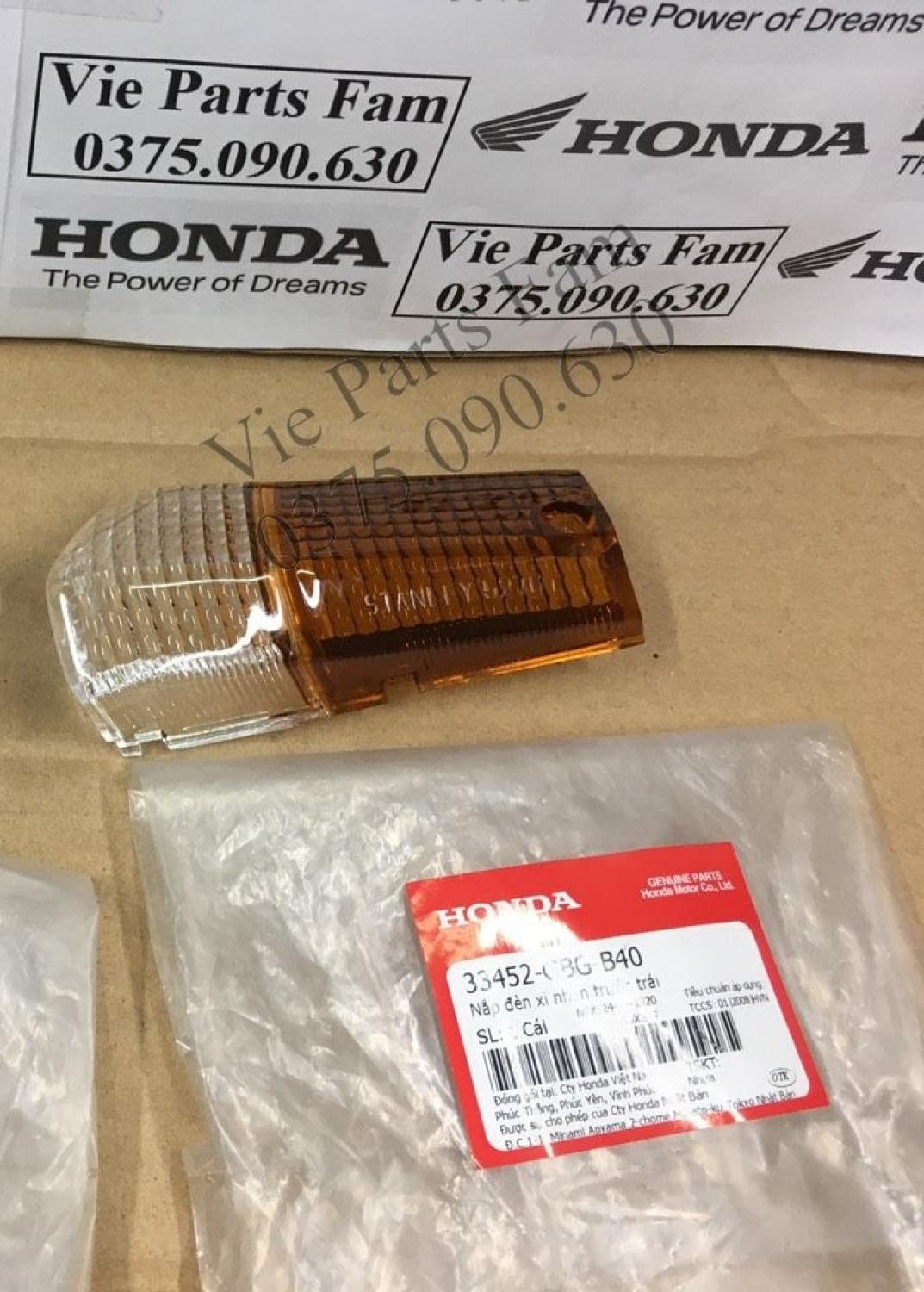 Nắp chụp đèn xi nhan trước trái phải Dream thái, Dream II, Chính hiệu Honda Motor