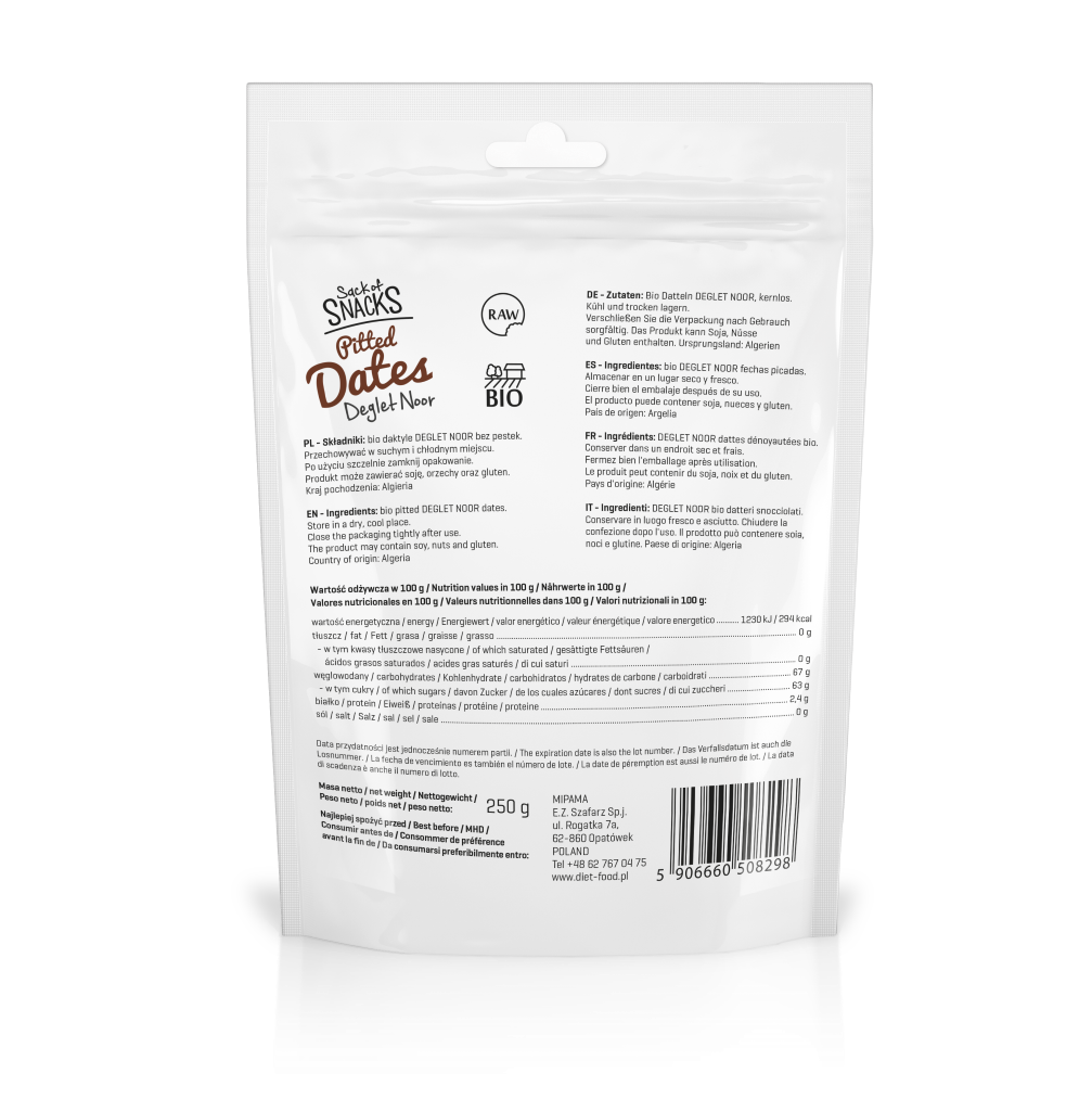 Chà Là Hữu Cơ Đã Tách Hạt 250g Dietfood Organic Dates Pitted