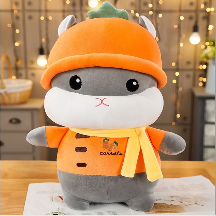 Gấu bông chuột hamster đội mũ trái cây