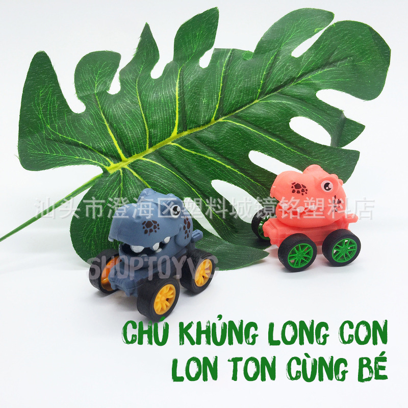 Combo 5 Chiếc Xe Đồ Chơi Đầu Khủng Long Mini Động Cơ Dây Cót