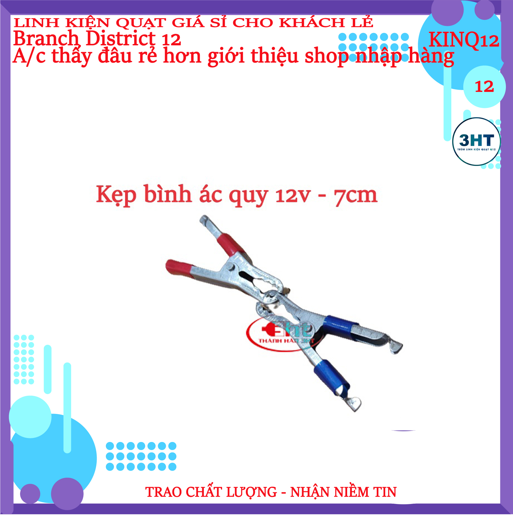 Kẹp bình Ắc quy Xanh Đỏ 30A - 7Cm - 1 cặp