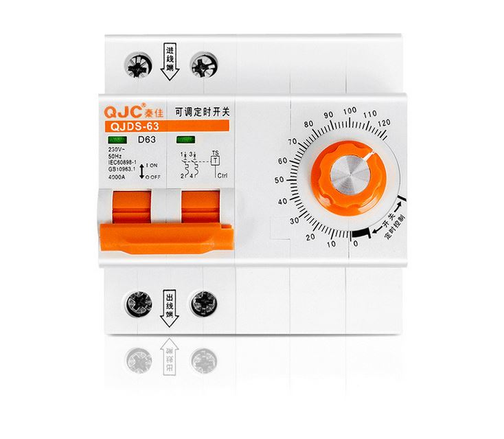 Aptomat hẹn giờ tắt công suất lớn 2P 63A QJC tối đa 120 phút công tăc hẹn giờ công tắc thời gian át hẹn giờ