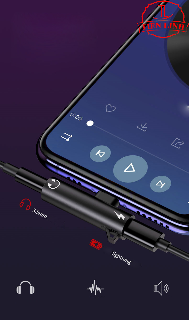Đầu chuyển đổi Apple Lightning sang 3.5 mm và xạc chuẩn Lightning