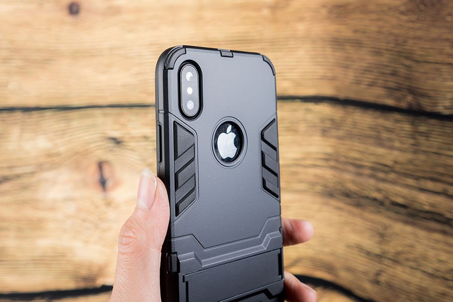 Ốp lưng chống sốc iron man Iphone Full đời- Kiêm Giá Đỡ