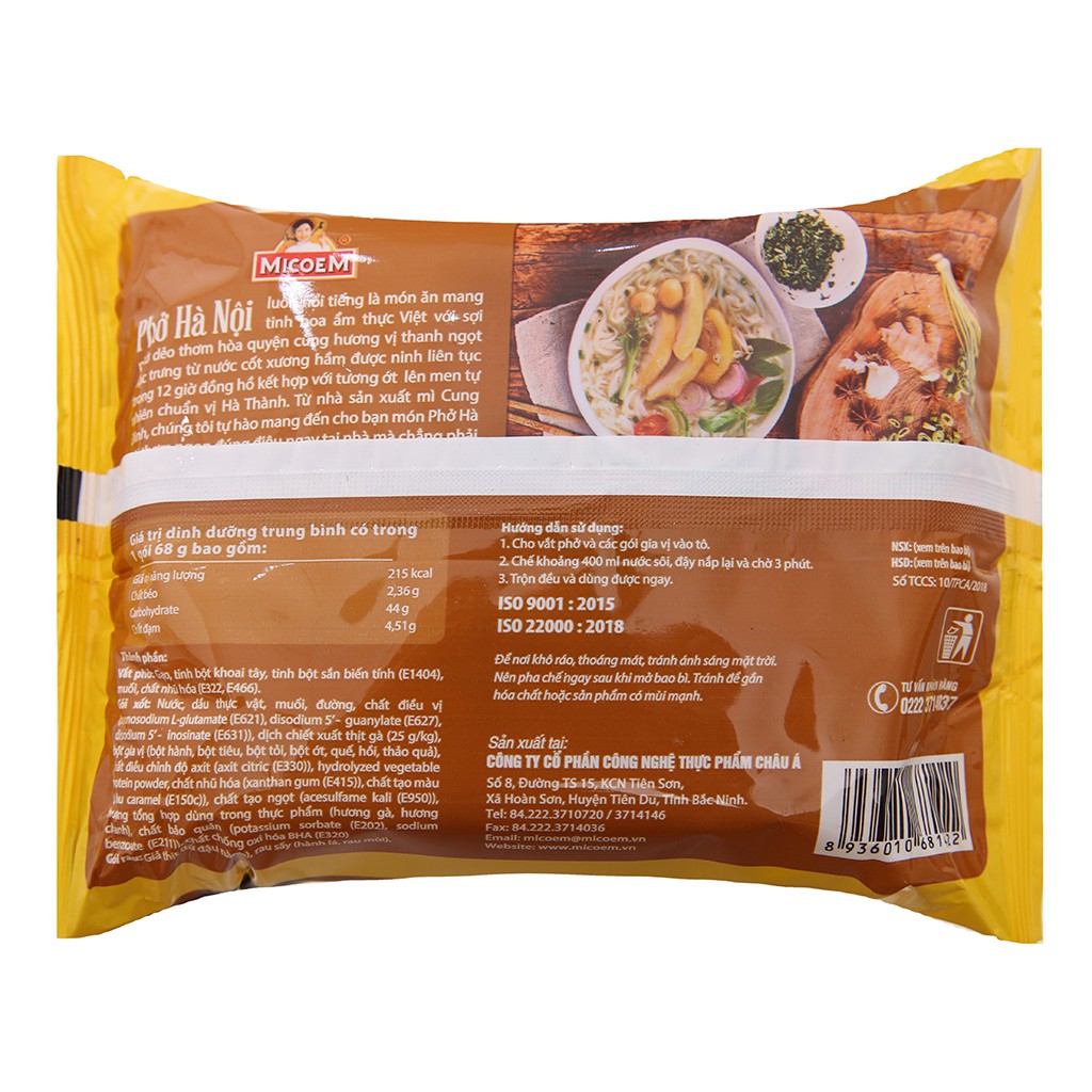 Thùng phở Cung Đình gói 68g