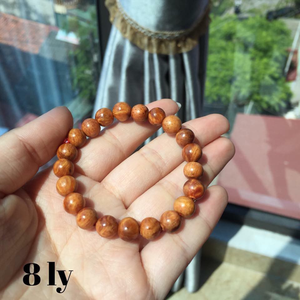 Vòng tay gỗ nu huyết long 8mm - vòng tay phong thủy nữ -dũng543