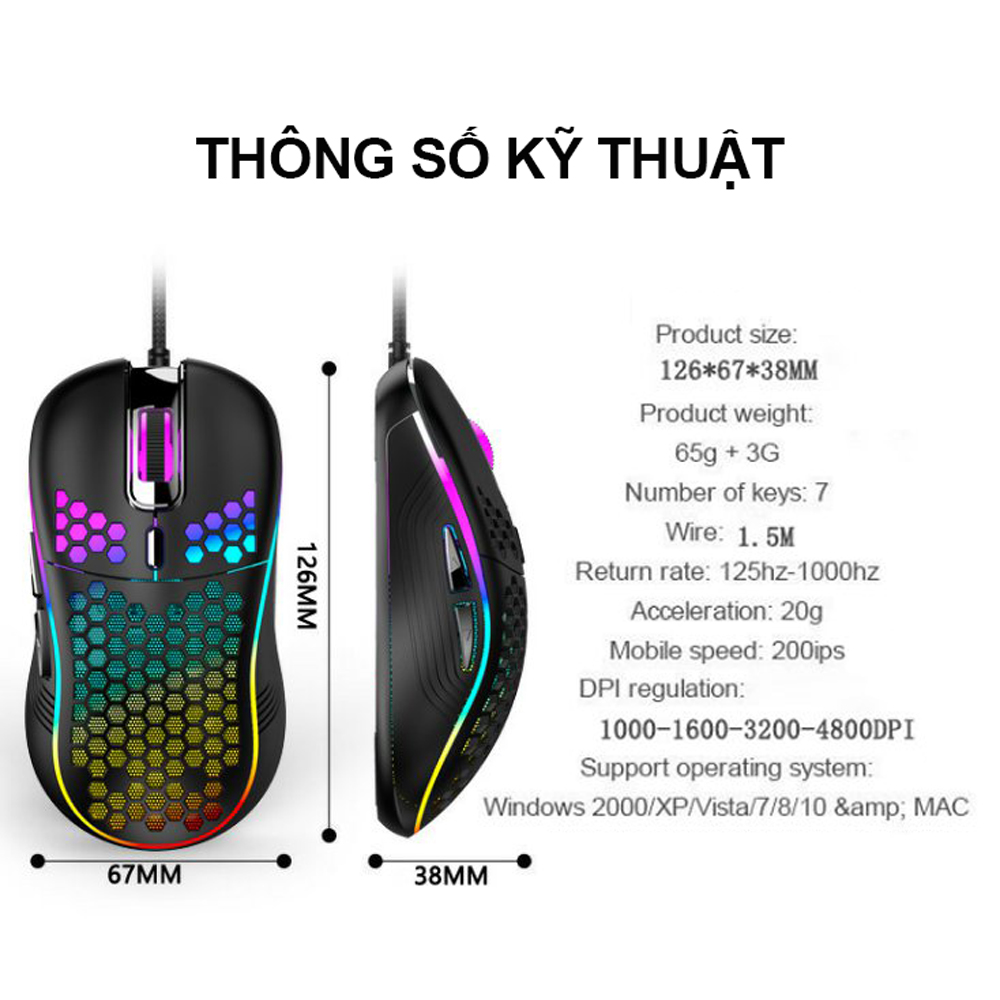 Chuột Máy Tính Gaming Có Dây D110- LED RGB