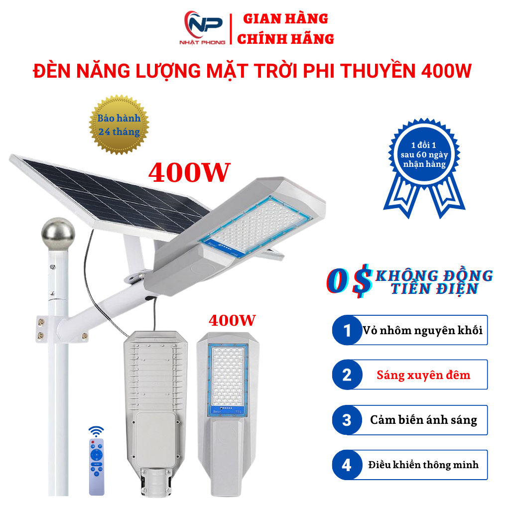 [Quà50k]Đèn Năng Lượng Mặt Trời Sân Vườn,Đèn Led Đường Phi Thuyền Cao Cấp 400W Có Điều Khiển Từ Xa, Chống Nước IP67,  quà tặng 2 cuộn băng dính