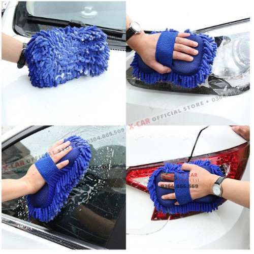 Miếng san hô rửa xe ô tô Microfiber vải mềm mịn (Màu sắc ngẫu nhiên)