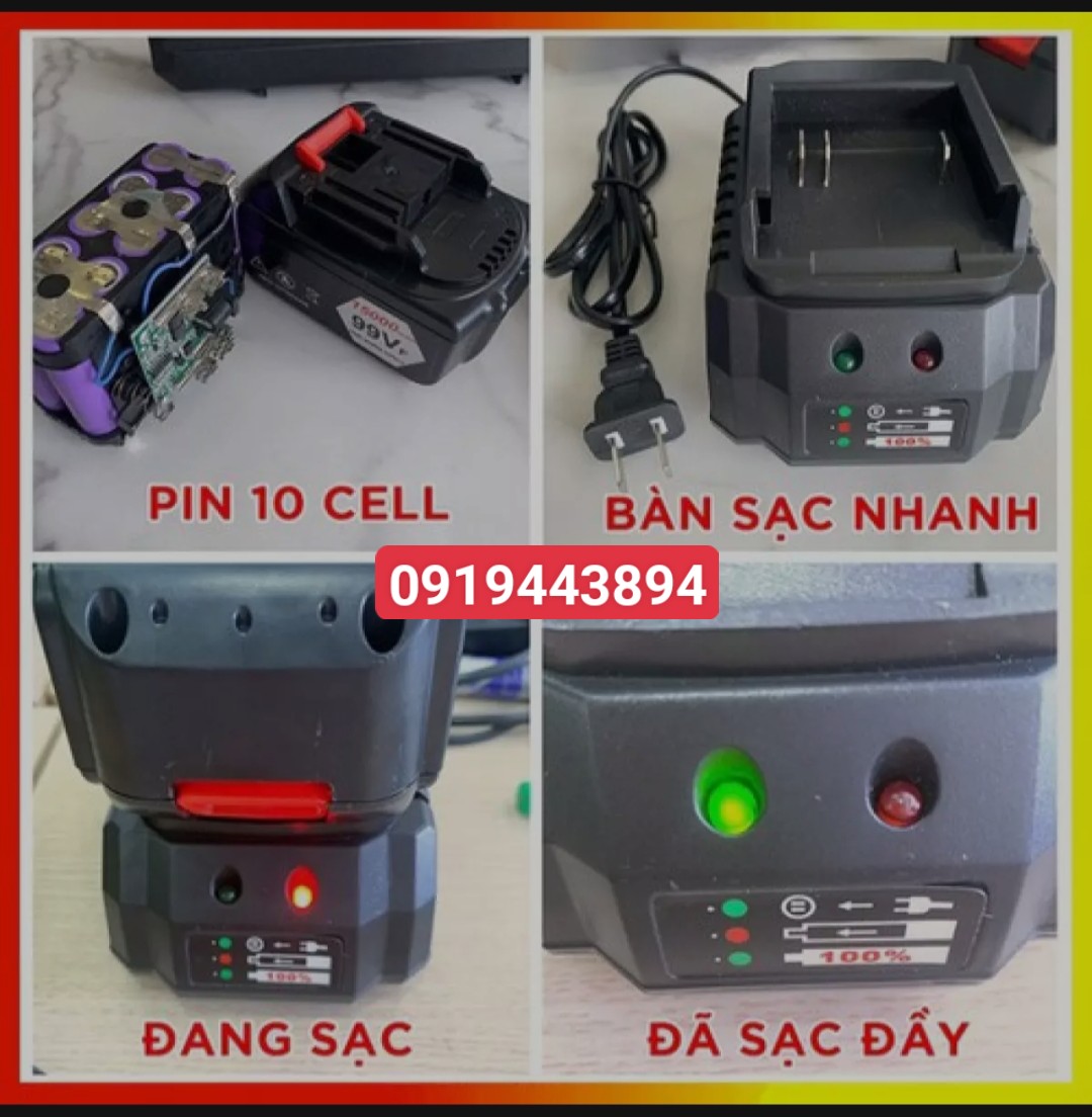 Sạc pin máy siết ốc khoan pin 10 cell 72v,88v,99v,118v, 188v,199v,....dòng máy HITACHI, MAKITA, DEWALT, KEN thông dụng