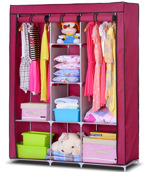 Tủ vải quần áo 3 buồng 8 ngăn tủ nhựa, tủ quần áo, tủ vải, tủ vải đựng quần áo, tủ vải quần áo gia đình , tủ vải treo quần áo- TỦ QUẦN ÁO 3 BUỒNG 8 NGĂN INOX CAO CẤP - TỦ VẢI LẮP GHÉP XẾP GỌN CỰC TIỆN DỤNG