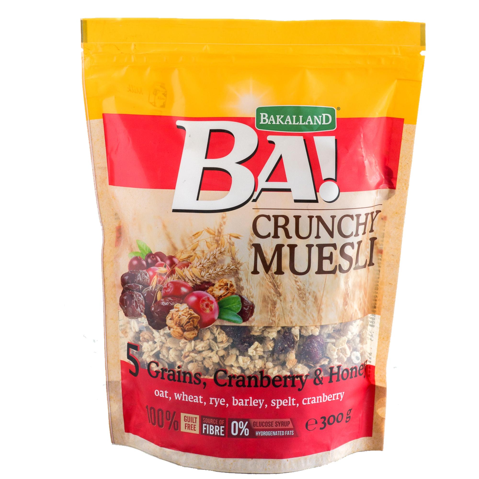 BÁO GIÁ NGŨ CỐC BAKALLAND MUESLI 5 FOREST FRUITS | Shopee Lazada Sendo Tiki mới nhất 50 Ngũ cốc Bakalland Crunchy Muesli 5 Grains, Cranberry & Honey gói 300gr (5 loại hạt, Nam việt quất & Mật ong)