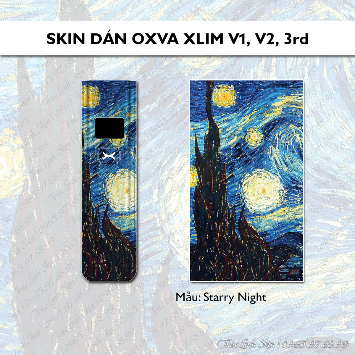 Skin dán Xlim v1, v2, kỷ niệm mẫu Starry Night