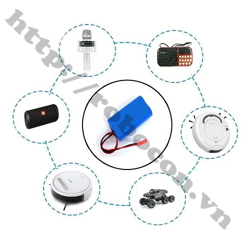 Pin Sạc Lithium 18650 3.7V-4.2V 6000mah jack JST