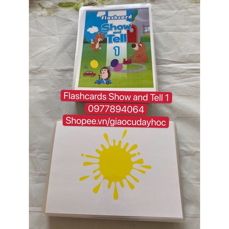 Flashcards Show and Tell 1-2-3 ( Size A5- 2 mặt -ép plastics bền đẹp)