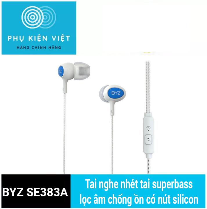 [HCM]Tai nghe nhét tai BYZ SE383A lọc âm chống ồn có nút silicon