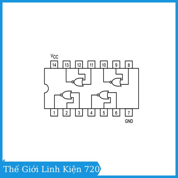 Chíp 74LS02 Quad 2-input NOR Gate DIP14