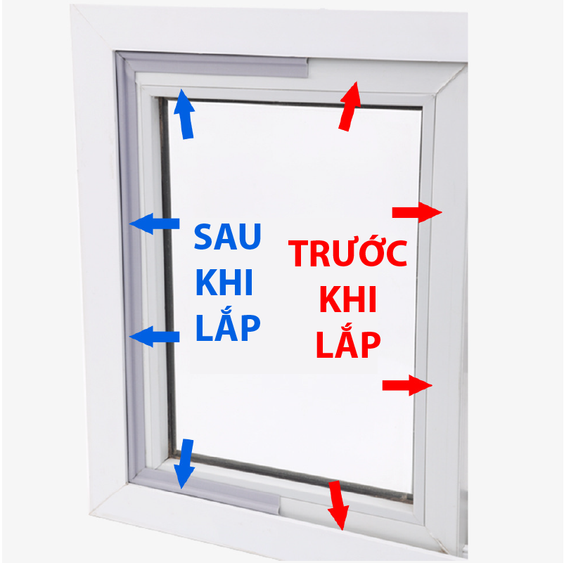 Nẹp Chặn Cửa Chống Gió Lùa Ron Cửa Sổ Cản Bụi DOORJA