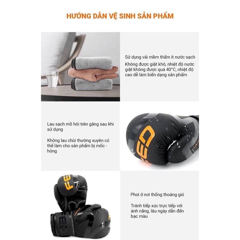 Găng tay boxing Cao Cấp FED 6oz