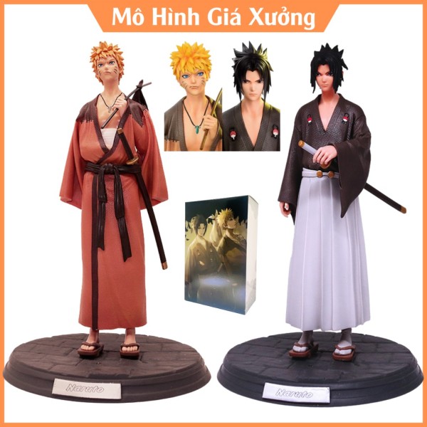 Mô hình Naruto và Sasuke mặc kimono siêu to  cao 31cm tỷ lệ 1/6 hàng cao cấp  figure mô hình naruto mô hình giá xưởng