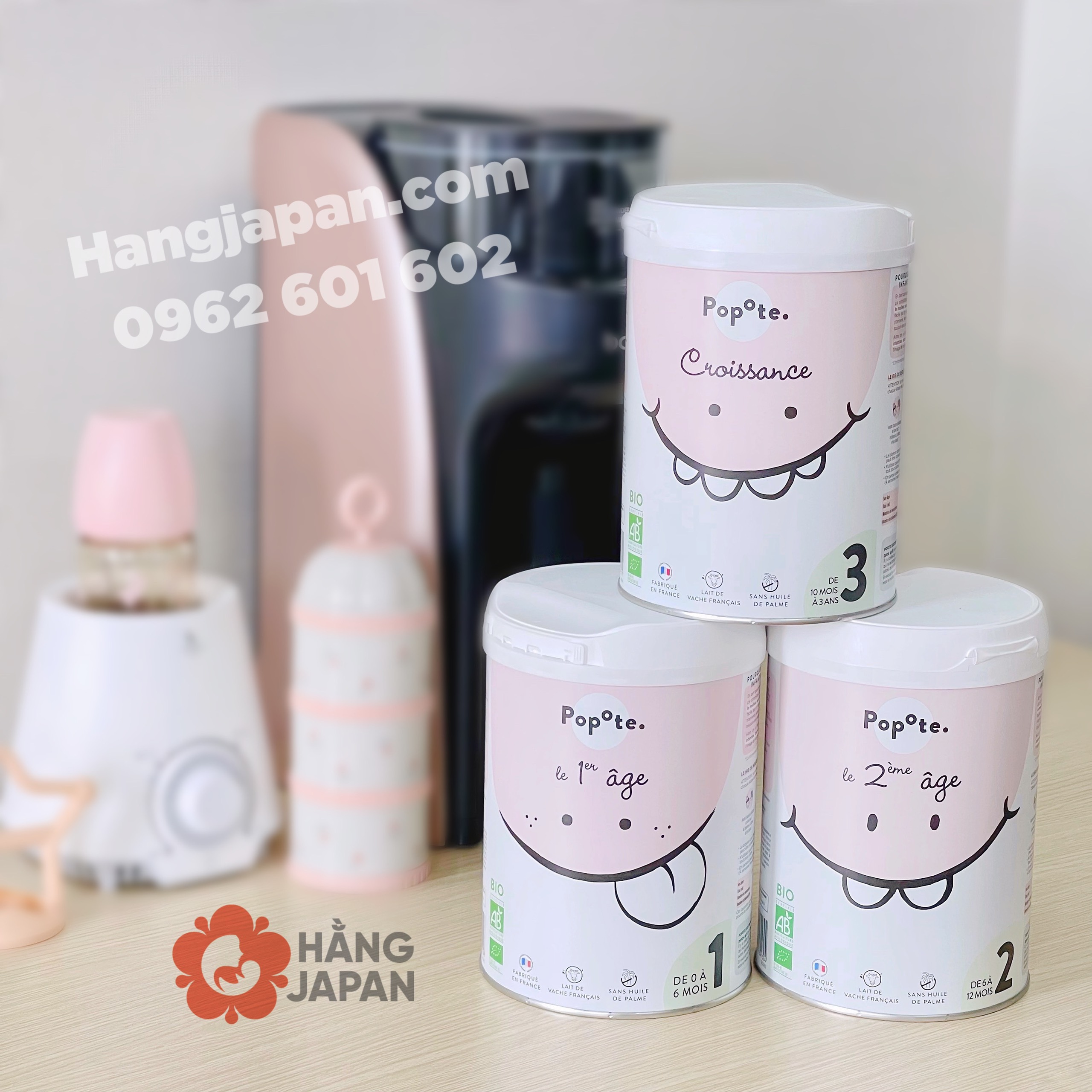 Sữa công thức hữu cơ Popote Bio (800g) số 1, 2, 3 - Hàng Pháp
