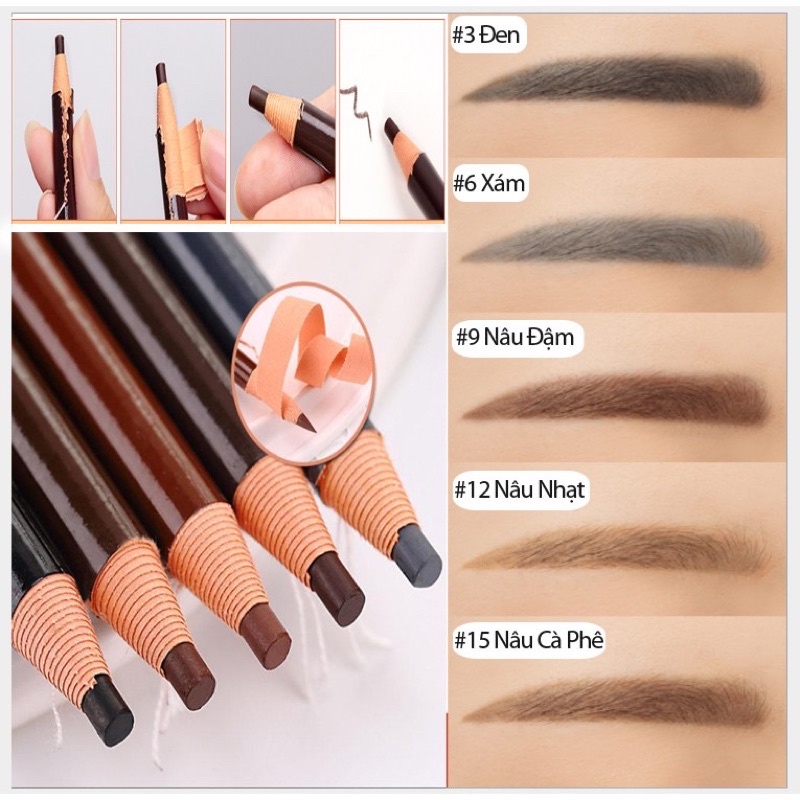 Sỉ 12 Chì Kẻ Mày Dạng Xé, Bóc