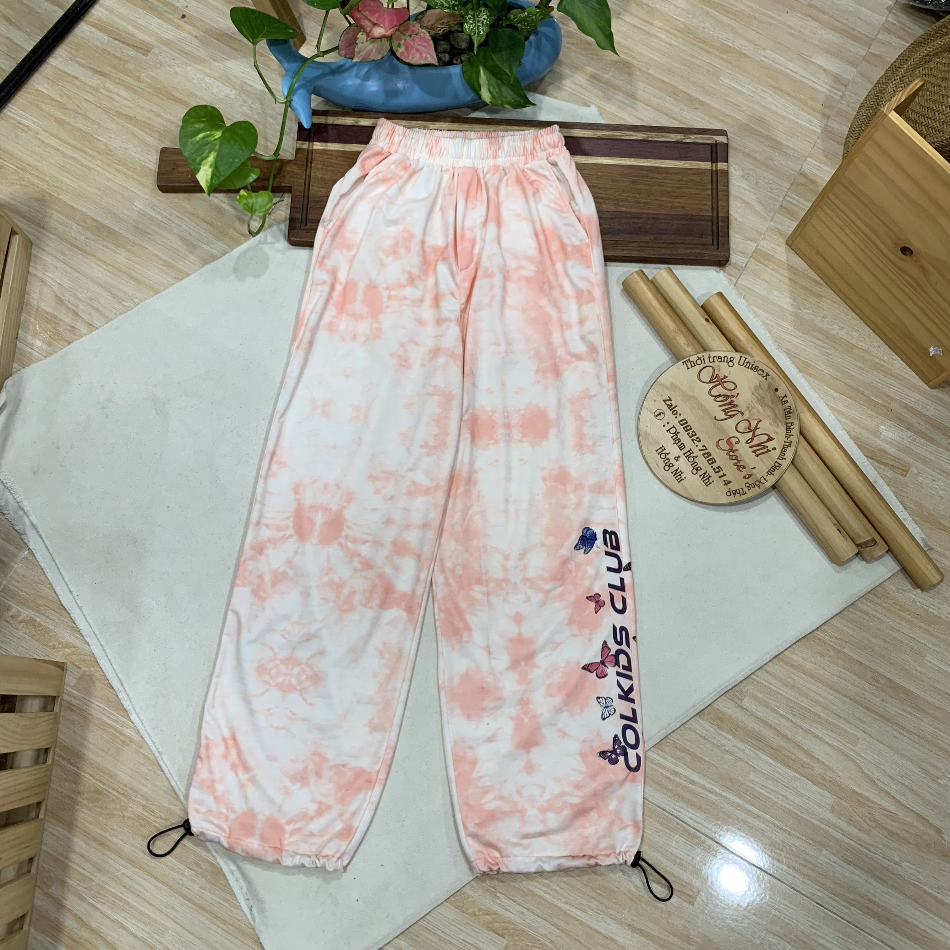 Quần jogger 3d ulzzang unisex jogger loang màu dây rút in phản quang màu cam - mm