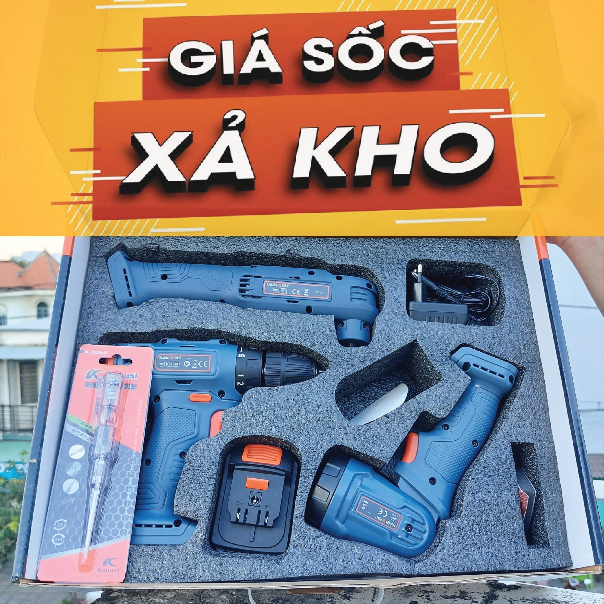 [THANH LÝ XẢ KHO] combo Bộ 1 pin 3 máy đa năng nội địa trung quốc mạnh mẽ bền bỉ
