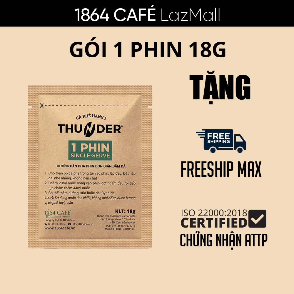 220g Cà Phê Bột Tinh Khiết Thunder No.1 - 1864 CAFÉ
