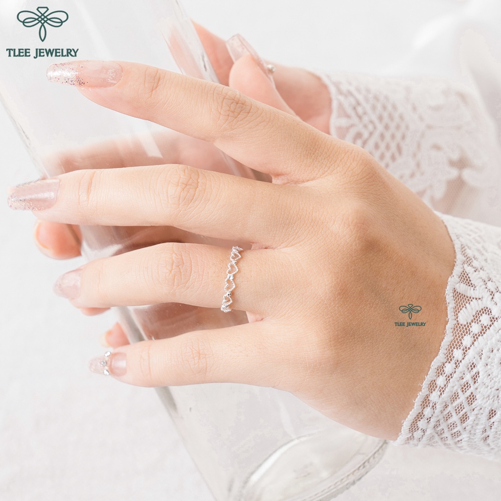 Nhẫn bạc nữ TLEE tim Empty heart mini TleeJewelry A0240