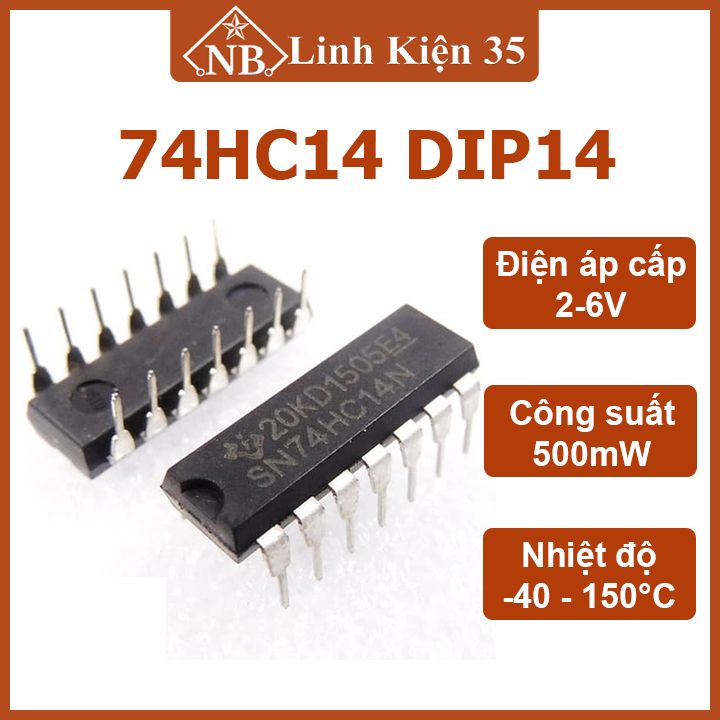 Ic 74hc14 dip14 hex inverter schmitt trigger - ic chuyển mạch trigger