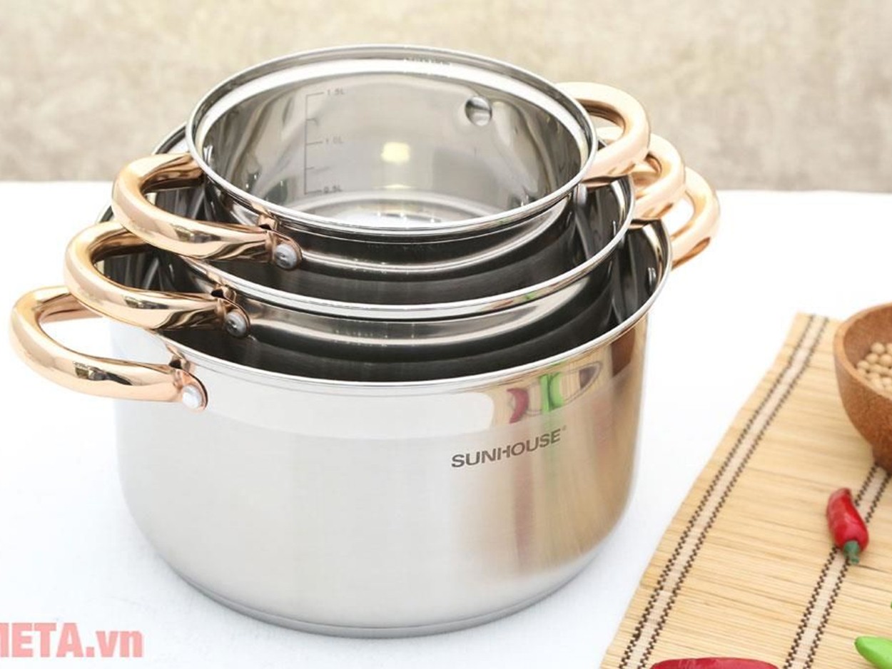 Bộ nồi inox 5 đáy SUNHOUSE SH781