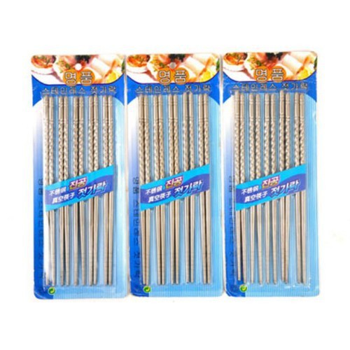 bộ 5 đôi đũa inox xoắn
