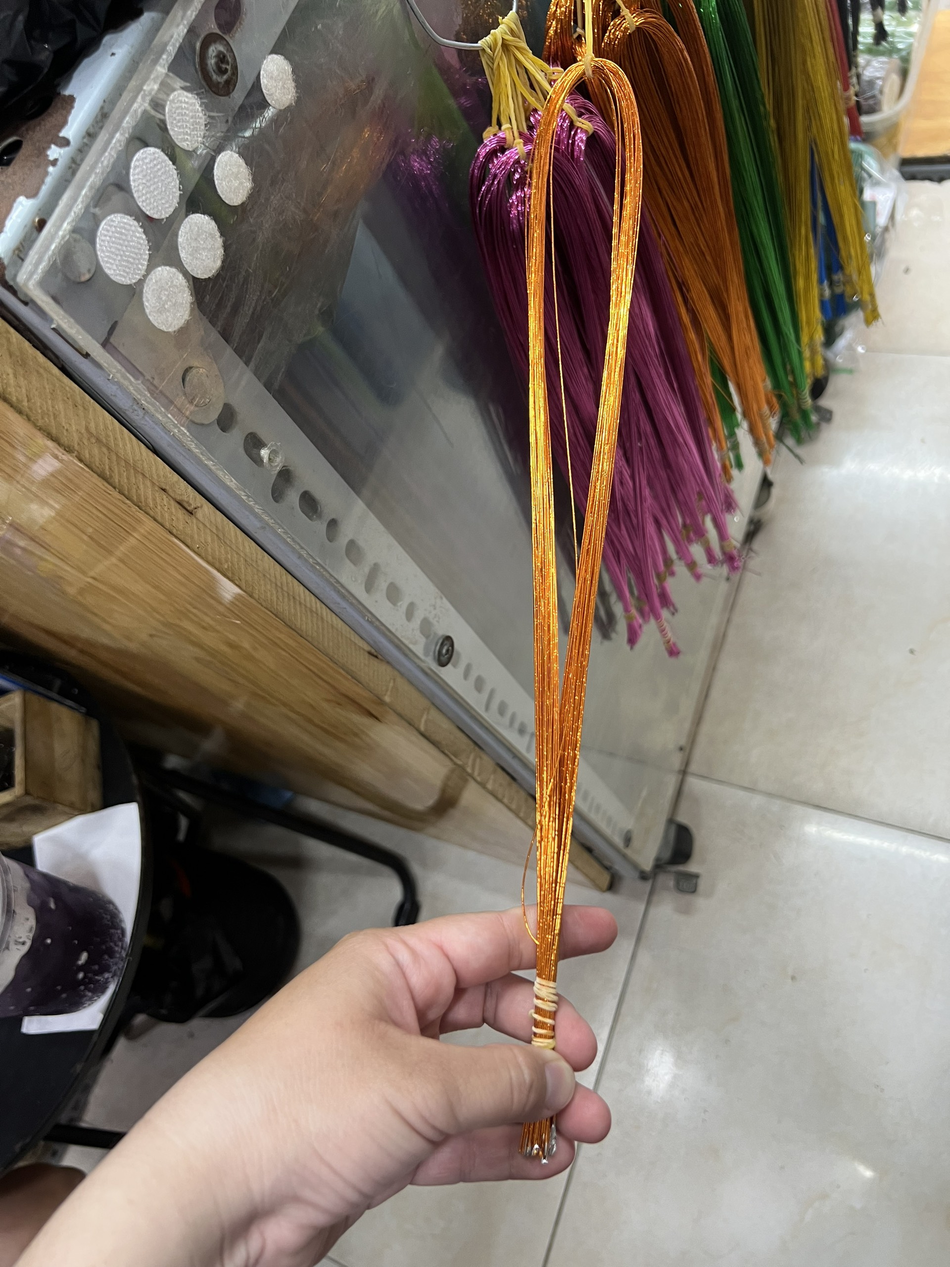 Kẽm xi làm hoa , kẽm kim tuyến