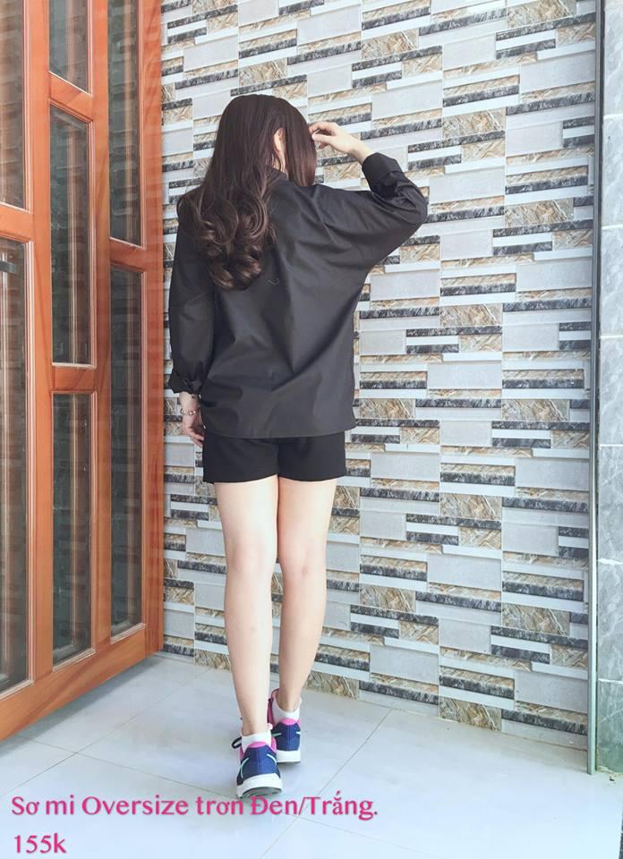 Sơ mi Oversize trơn trắng / đen