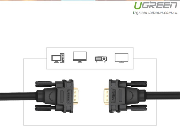 Cáp VGA 3+6C dài 2M cho Màn Hình, Máy Chiếu  Ugreen 11646 Cao Cấp