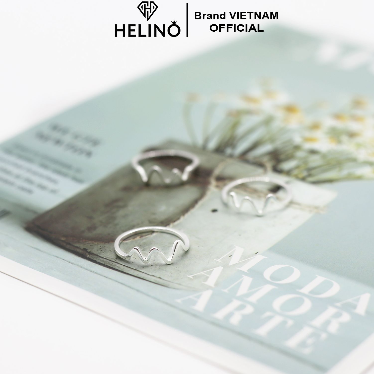 Nhẫn bạc HELINO, nhẫn nhịp tim trơn basic cá tính N11