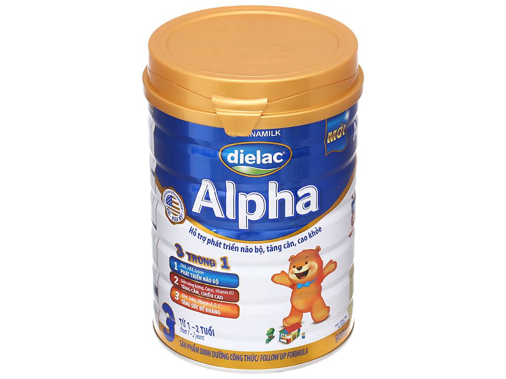 Sữa bột Dielac Alpha 3 900g (cho trẻ từ 1 - 2 tuổi)